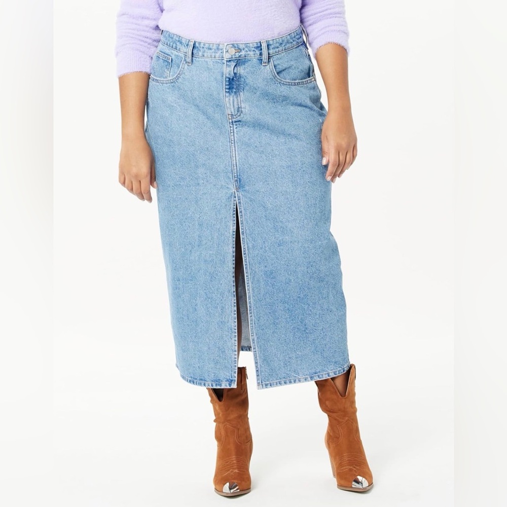 NWT The Drop Classic Blue Denim Skirt ~XL